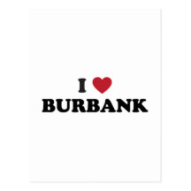 I Love Burbank California Postcard