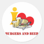 I Love Burgers and Beer Ah the Hamburger Sticker