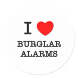 I Love Burglar Alarms stickers
