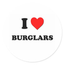 I Love Burglars Sticker
