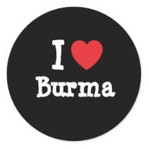 I love Burma heart T-Shirt stickers by funnycustomtshirts I love Burma heart T-Shirt stickers