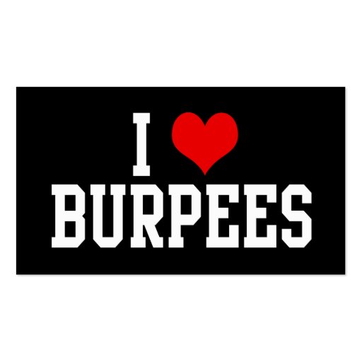 I Love Burpees, Fitness Business Cards (back side)