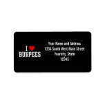 I Love Burpees, Fitness Custom Address Label