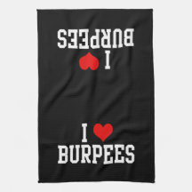 I Love Burpees, Fitness Kitchen Towel