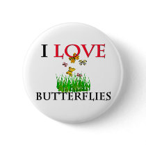 I Love Butterflies buttons