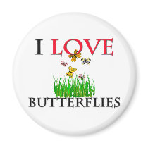 I Love Butterflies magnets