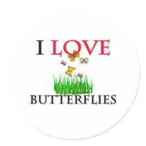 I Love Butterflies stickers by tshirtshirts I Love Butterflies stickers