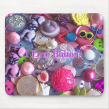 I Love buttons Mouse Mats