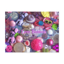 I Love buttons postcards