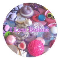I Love buttons stickers