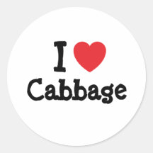 I love Cabbage heart T-Shirt Round Sticker
