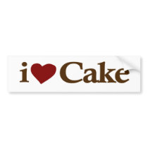 I Love Cake Bumper Sticker