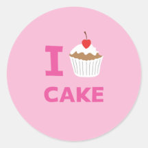 I love cake round stickers