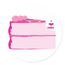 I Love Cake Round Stickers