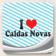 I Love Caldas Novas, Brazil Beverage Coasters