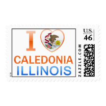I Love Caledonia, IL Postage Stamps