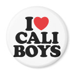 I Love Cali Boys Refrigerator Magnets