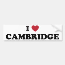 I Love Cambridge Massachusetts Bumper Sticker