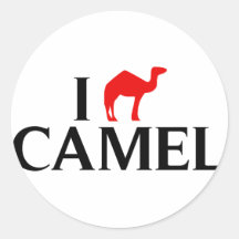 I Love Camels Round Stickers