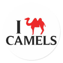 I Love Camels Round Stickers