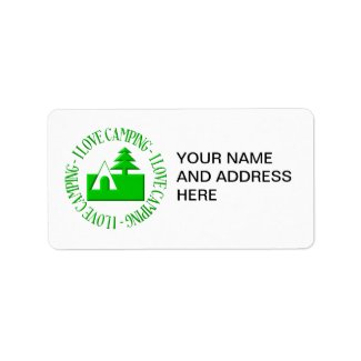 I love camping address label