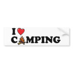 I Love Camping Campfire Bumper Sticker