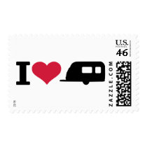 I love camping - caravan stamps