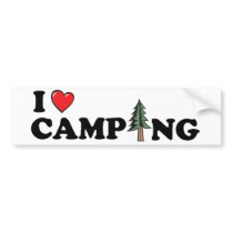 I Love Camping Pine Tree Bumper Stickers