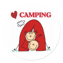 I Love Camping stickers by stick_figures I Love Camping stickers