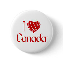 I Love Canada buttons