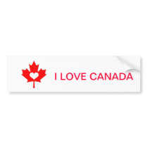 I Love Canada ~ July 1st Bumper Stickers