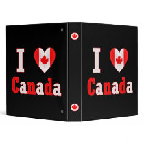 I Love Canada Maple Leaf Heart Vinyl Binder