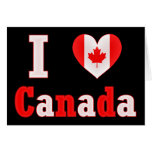 I Love Canada Maple Leaf Heart cards