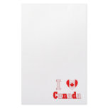 I Love Canada Maple Leaf Heart Customized Stationery