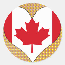 I Love Canada Round Sticker