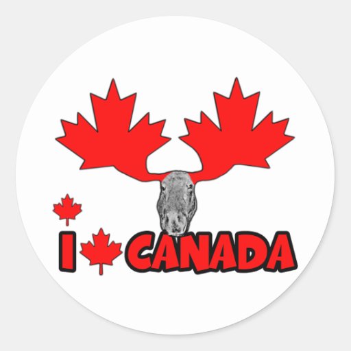 I Love Canada Classic Round Sticker Zazzle