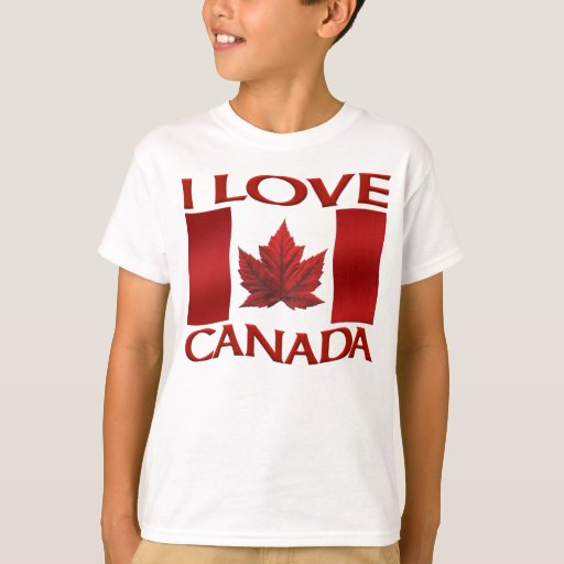 I Love Canada Tshirt Kid's Souvenir Canada Shirt Zazzle