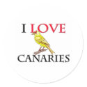 I Love Canaries stickers by tshirtshirts I Love Canaries stickers