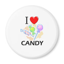 I Love Candy magnets by foodshirts I Love Candy magnets