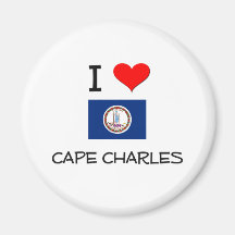I Love Cape Charles Virginia Magnets