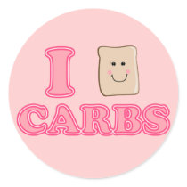 I love Carbs Round Sticker