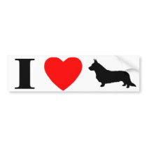 I Love Cardigan Welsh Corgis Bumper Sticker bumper stickers