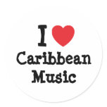 I love Caribbean Music heart custom personalized Stickers