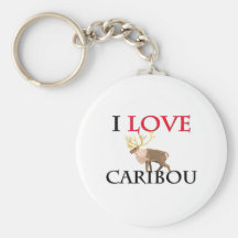 I Love Caribou Key Chain