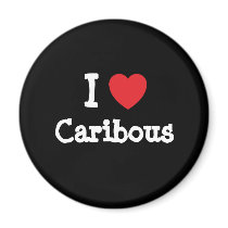 I love Caribous heart custom personalized magnets