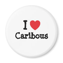I love Caribous heart custom personalized magnets