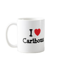 I love Caribous heart custom personalized mugs