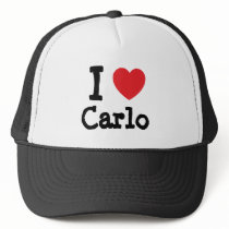 I love Carlo heart custom personalized hats