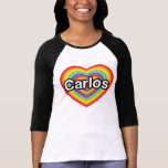 I love Carlos: rainbow heart Tee Shirts