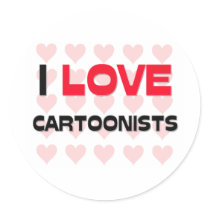I LOVE CARTOONISTS stickers